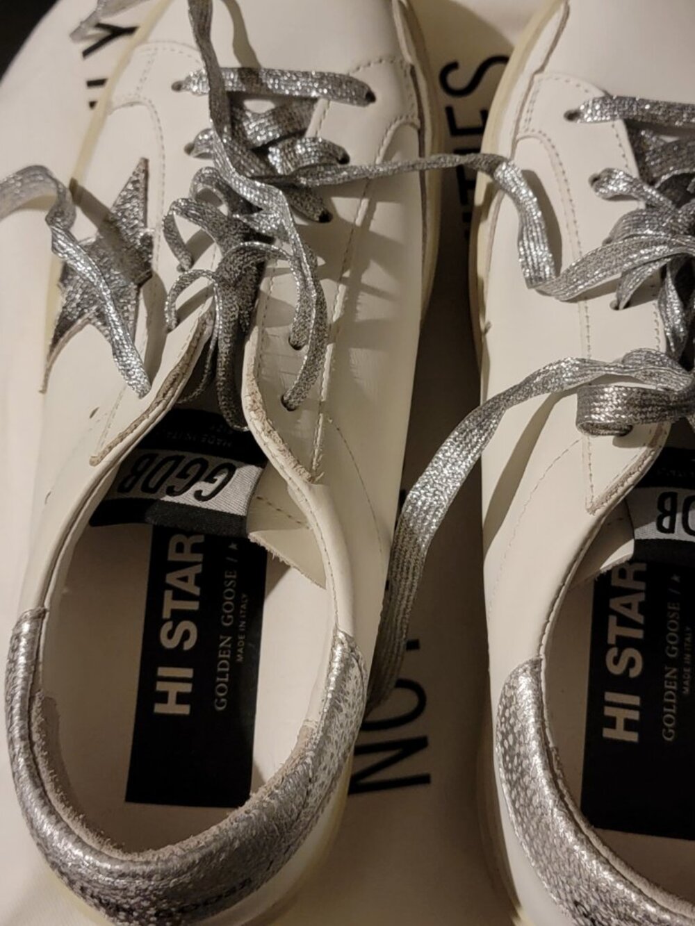 NW Dust Bag Golden Goose Silver Star Sneakers - Picture 2 of 13
